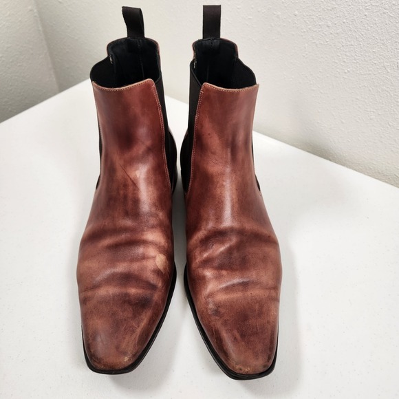 PAUL EVANS Men's Brown Leather Chelsea Boots 13 Made In Naples Italy Brown $559 - Picture 2 of 13